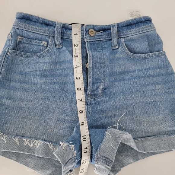 Hollister ultra high rise 3" momshorts vintage stretch shorts distressed hem 25 - Picture 6 of 8